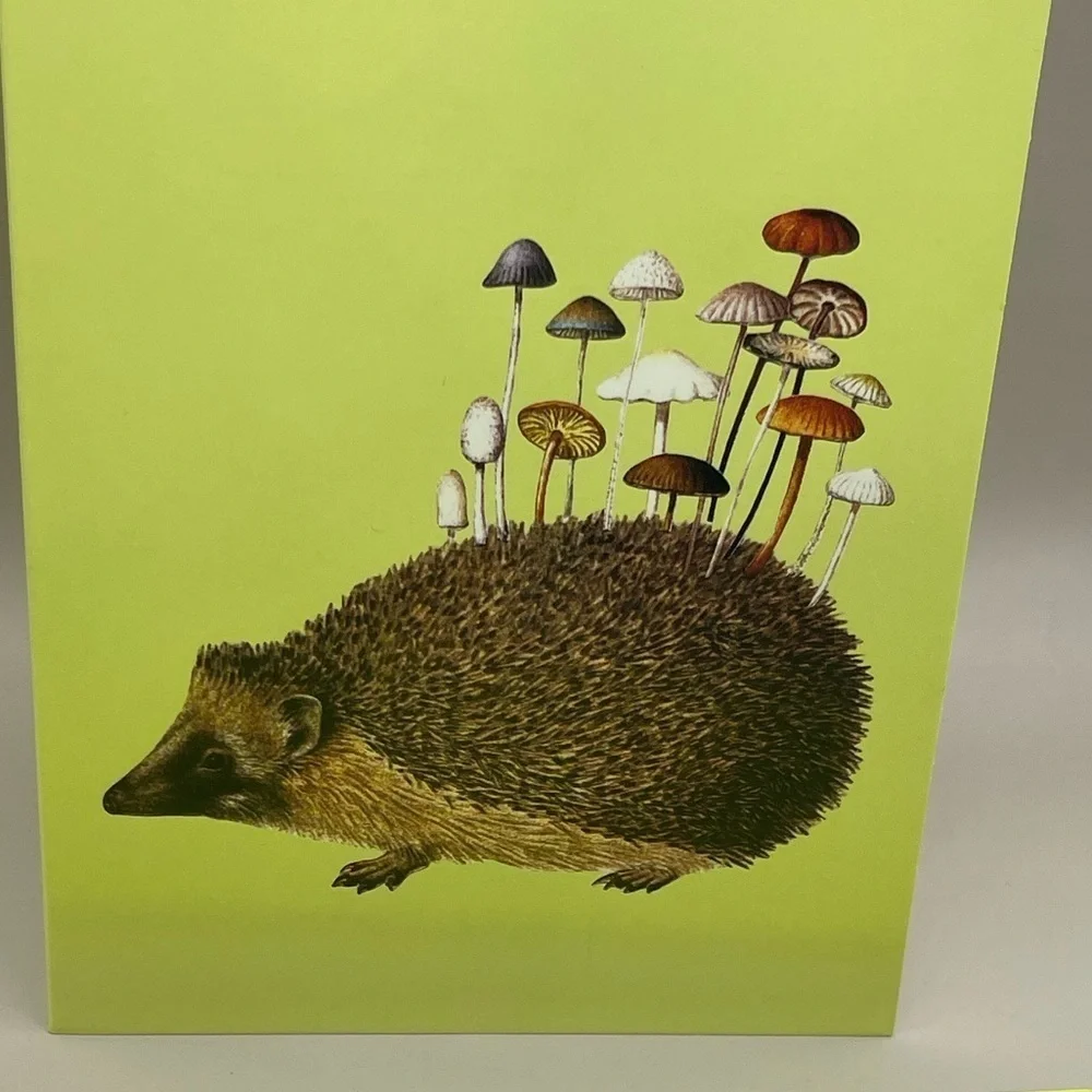 Art of Nature Hedgehog Mushroom Blank Greeting Card, Chartreuse, Bundle Item - Picture 2 of 4
